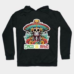 skulls wear colorful sumbrero hats Hoodie